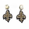 Online Crystal Fleur De Lis Drop Earrings