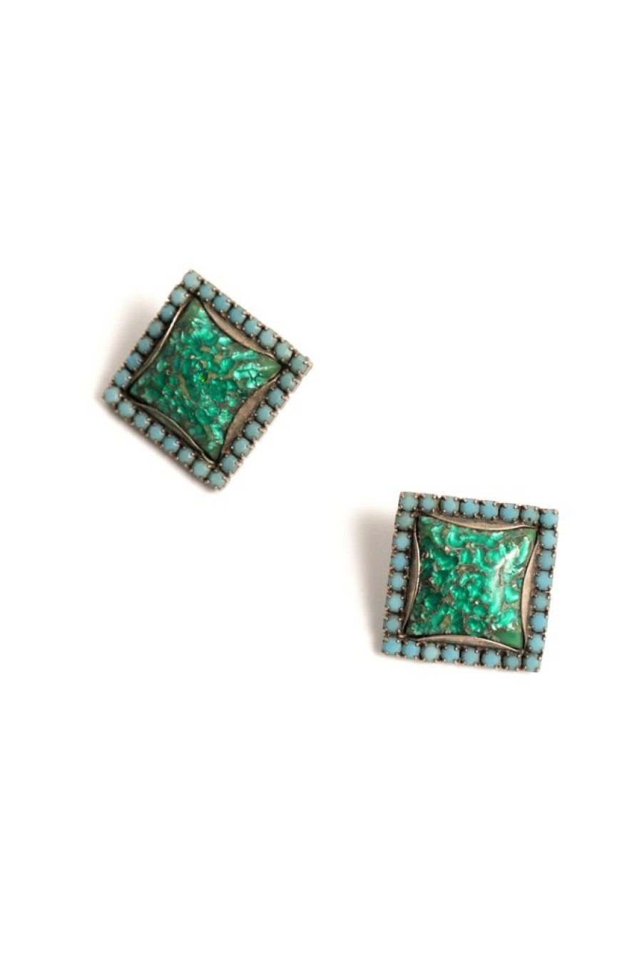 Clearance De Luxe Modernist Speckled Earring- Clean Turquoise