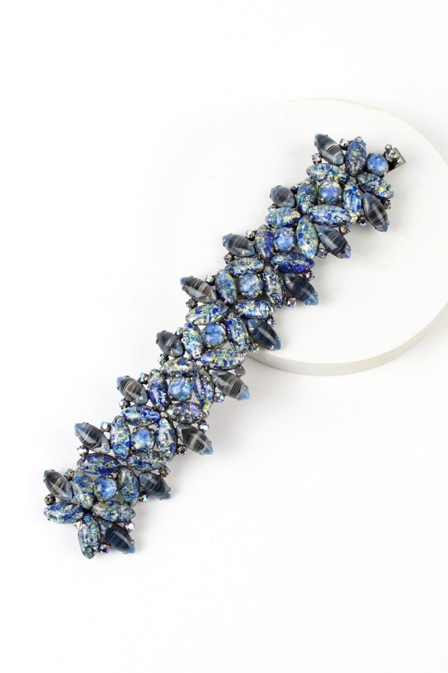 Online De Luxe Speckled Blue Glass Bracelet