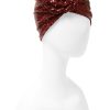 Online Sequin Rosette Turban-Burgundy