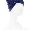 Best Sequin Rosette Turban-Royal Blue