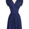 New Sandra Dress-Navy Rayon