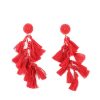 Hot Seed Bead Tassel Earrings