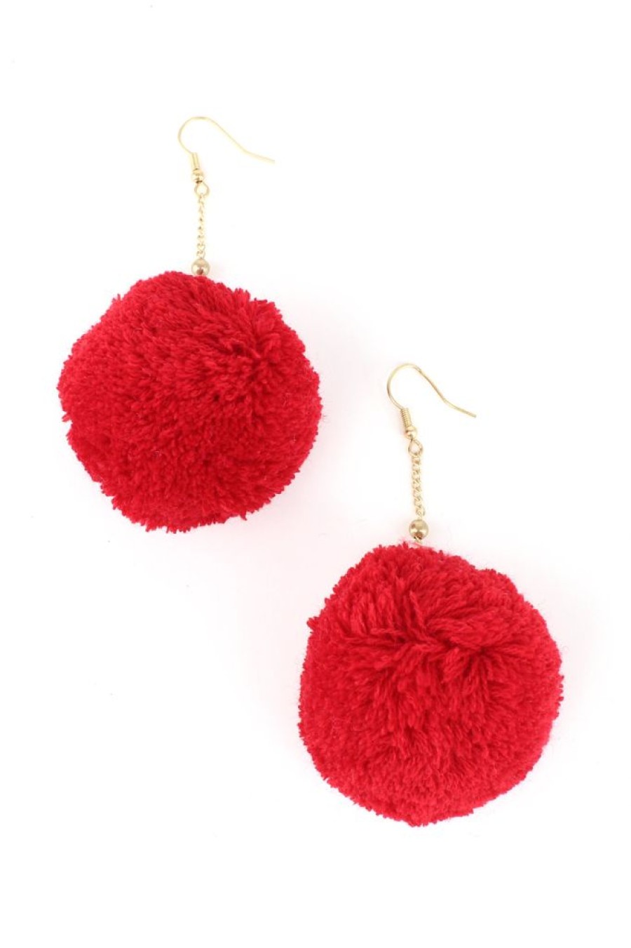 Clearance Pompom Drop Earrings