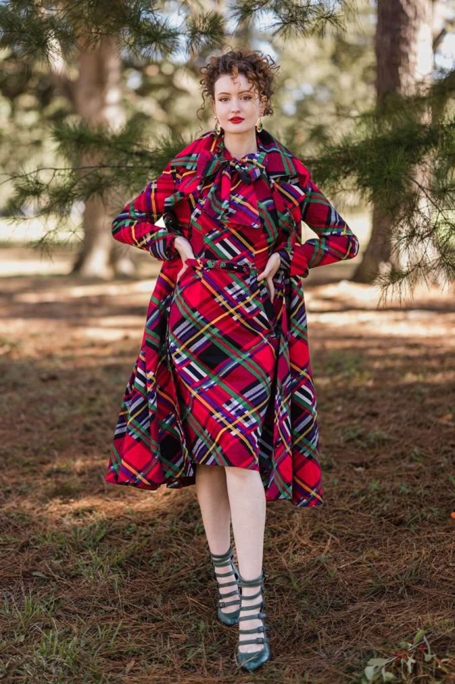 Online Classic Wiggle Dress-Mad Plaid