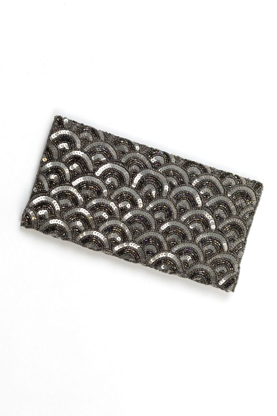 Best Rd Beaded Sequin Scallop Clutch