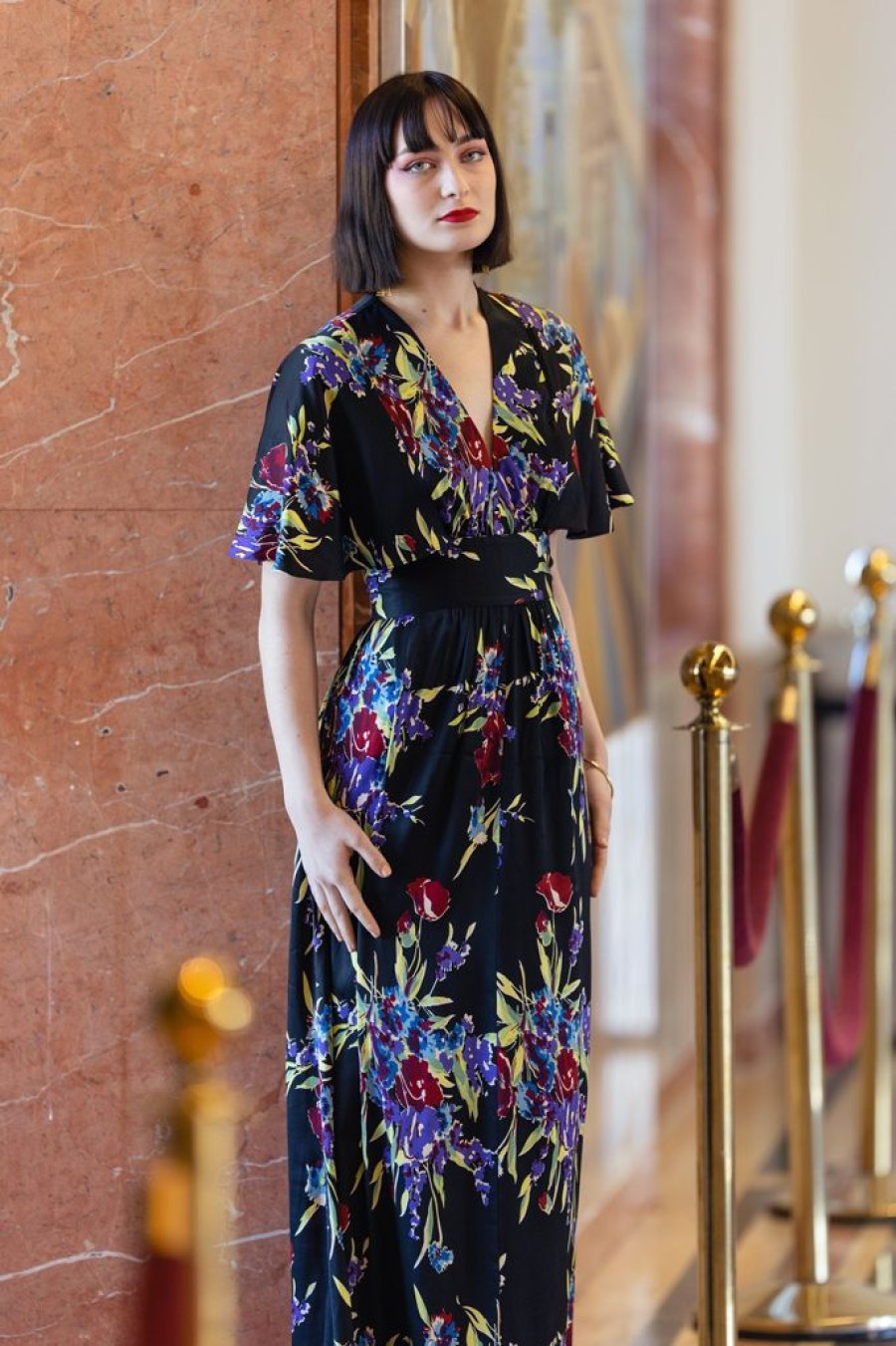 Hot Caftan Dress-Midnight Garden