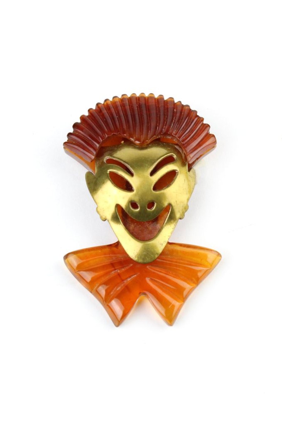 New Bakelite Estate -Theater Clown Mask Dress Clips