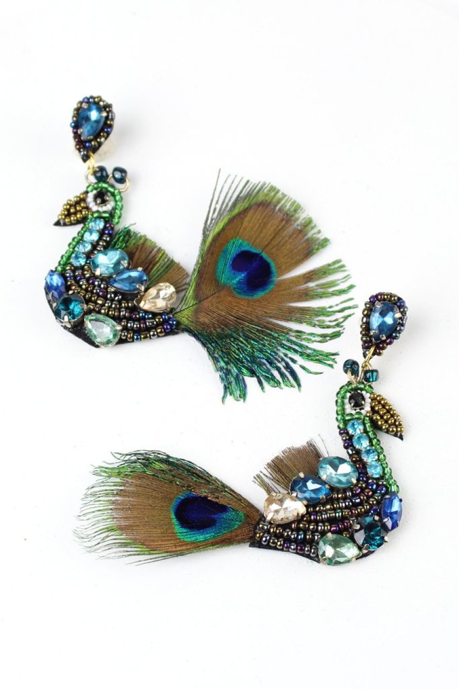 Best Beaded Jeweled Peacock Earrings