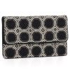 Hot Black Cream Octagon Beaded Clutch