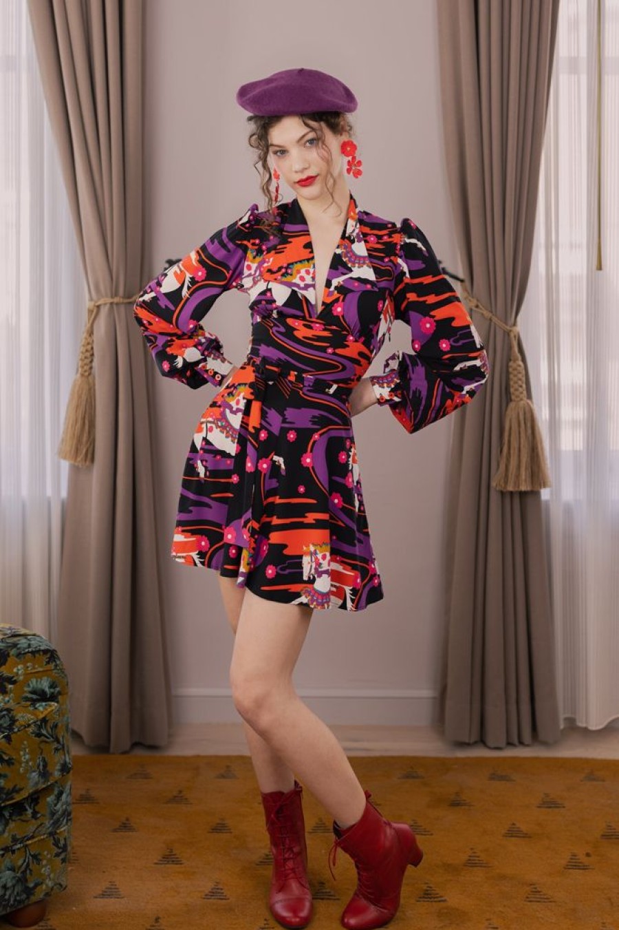 Wholesale Babe Long Sleeve Dress-Carousel Ponies-Sale