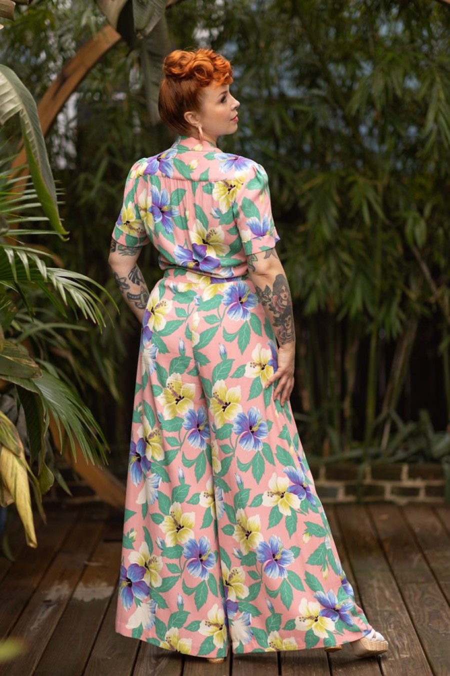 Clearance Belle Pants-Hibiscus