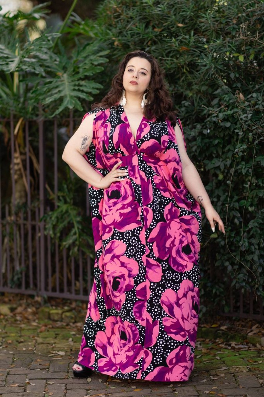 Hot Liz 2 Caftan-Polka Dot Rose