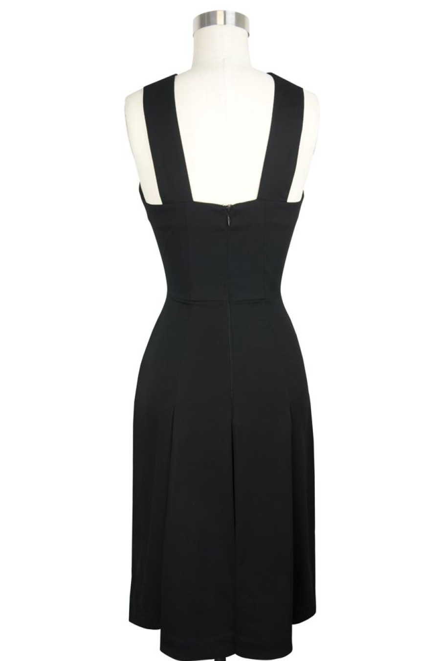 New Tiffany Dress-Black Stretch Cotton Twill