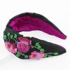 New Fuchsia Sequin Floral Black Headband