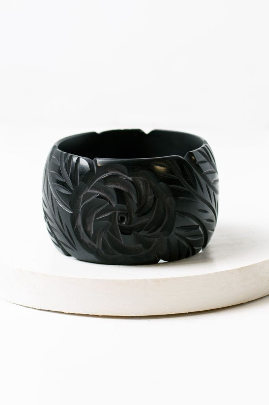 Clearance Rose Carved Faux Bakelite Bangle