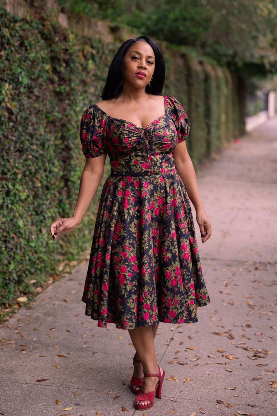 Online Puff Sleeve L'Amour Dress-Fairytale Rose