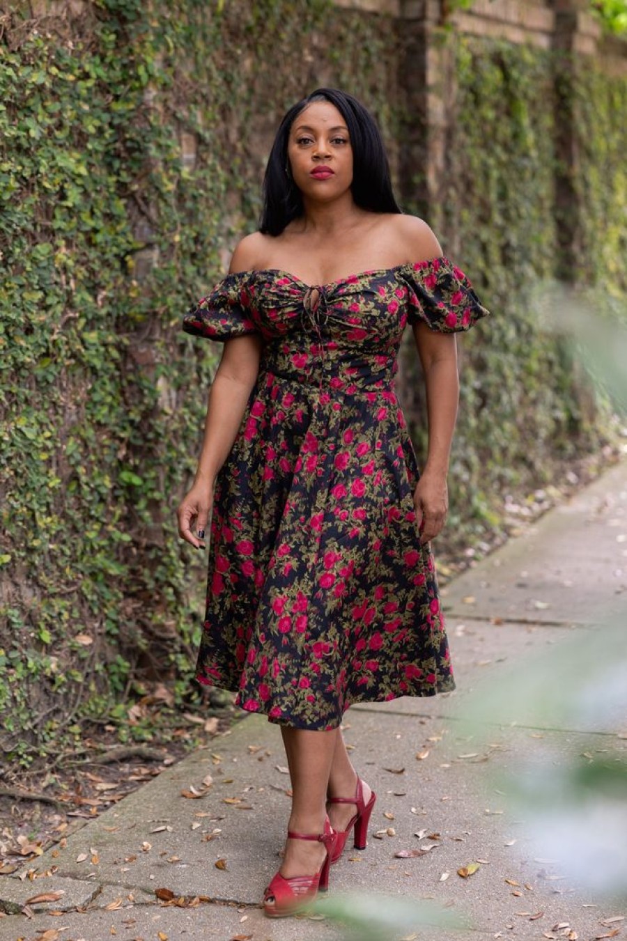 Online Puff Sleeve L'Amour Dress-Fairytale Rose