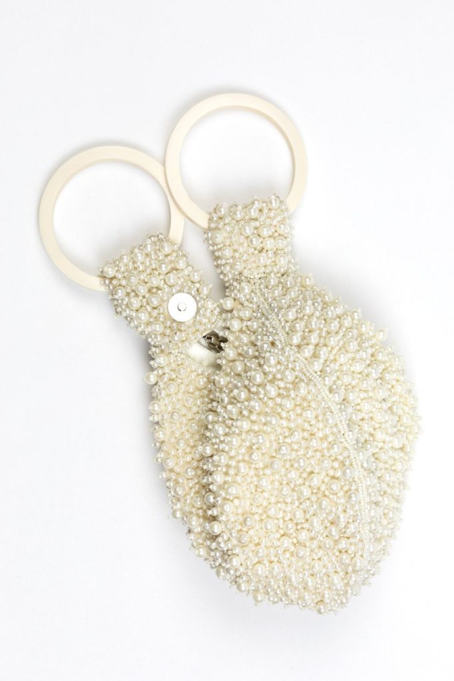 Wholesale Rd Ring Pouch Pearl Wristlet