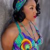 Online Turban Headband-Mardi Gras Feather