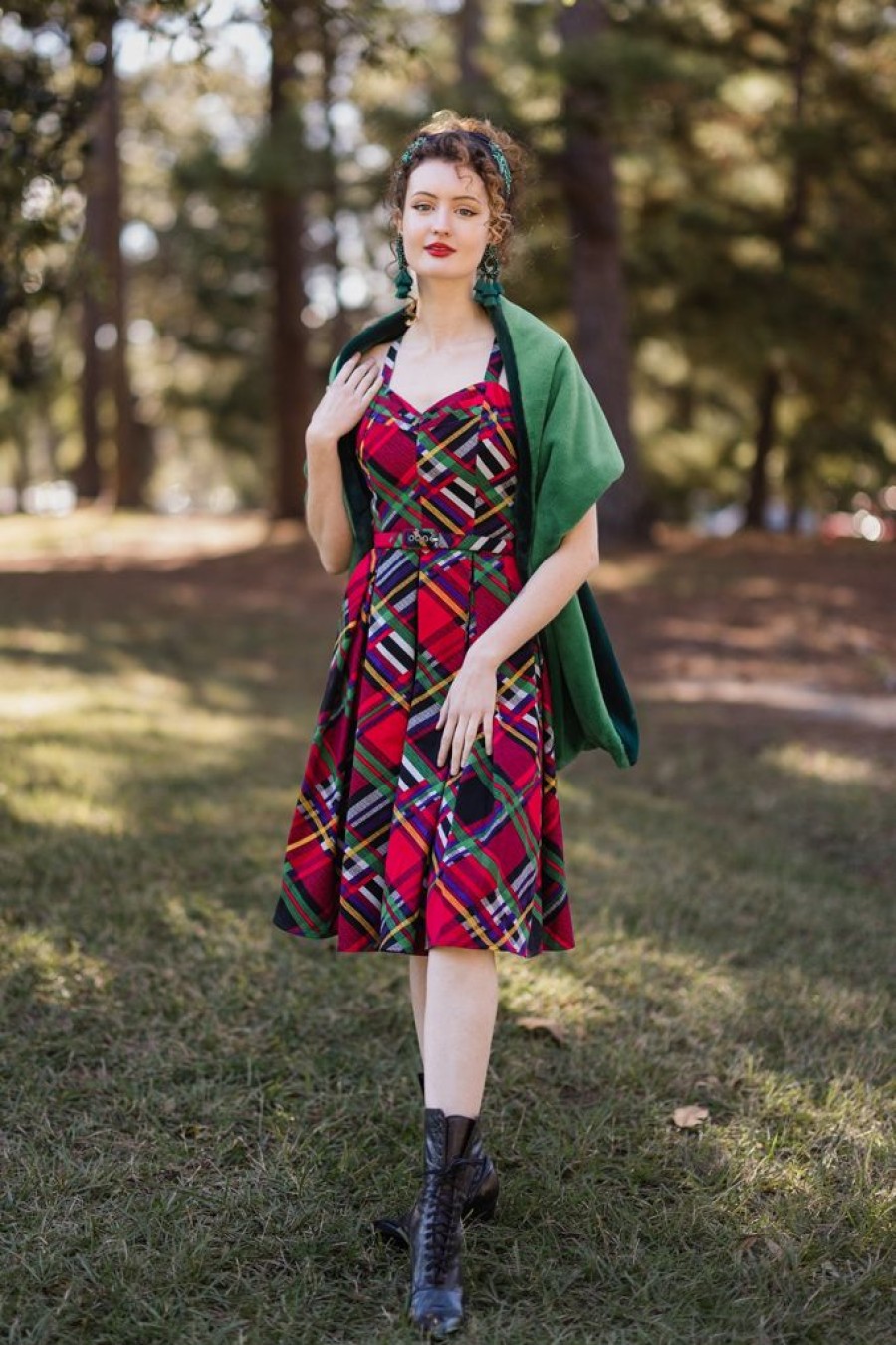 Wholesale Getaway Dress-Mad Plaid