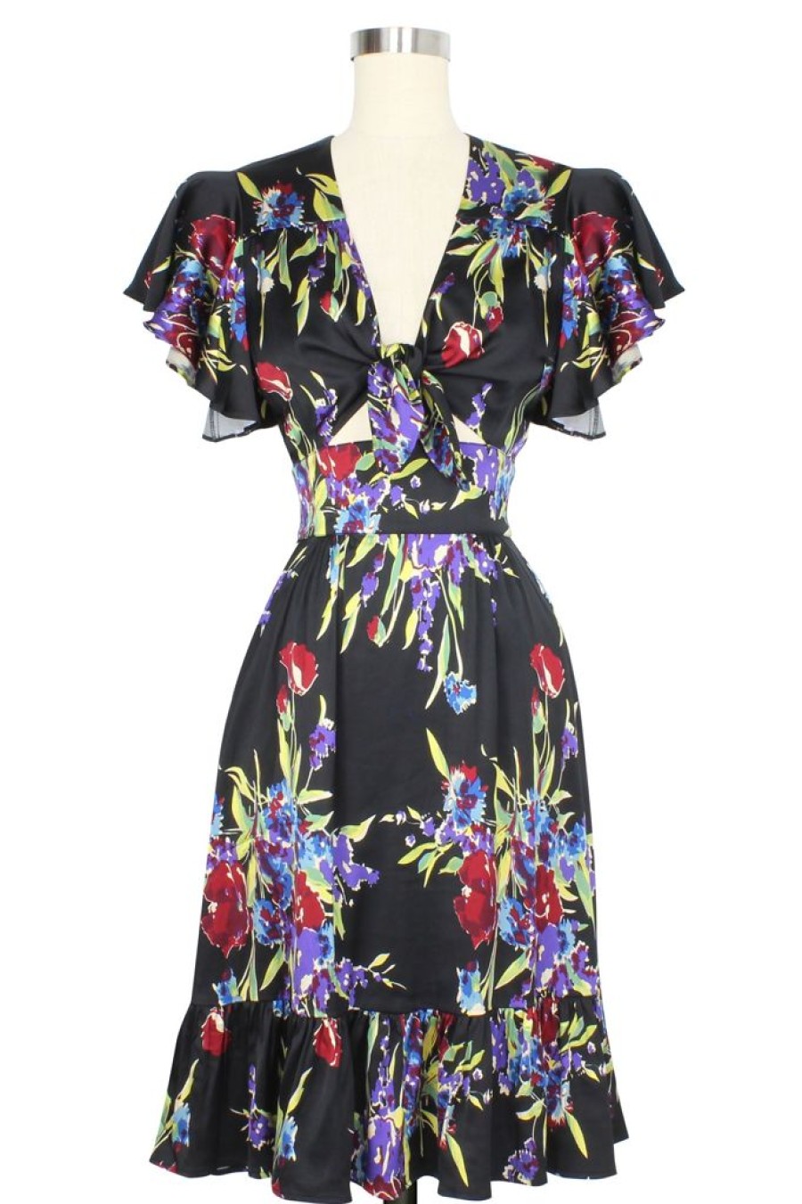 Clearance Mai Tie Dress-Midnight Garden