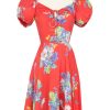 Clearance Puff Sleeve L'Amour Dress-Butterflies & Begonias