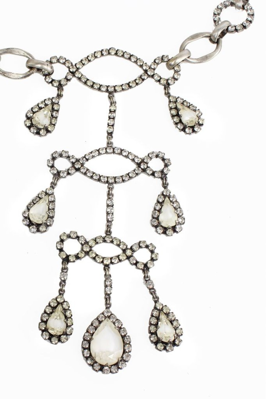 Clearance De Luxe Grand Crystal Teardrop Necklace