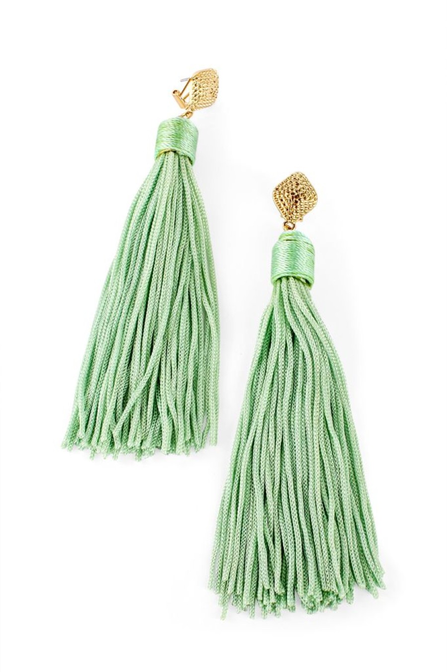 Online Thread Wrap Tassel Earrings