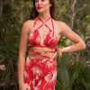 Hot Esther Halter Top-Polka Dot Palms