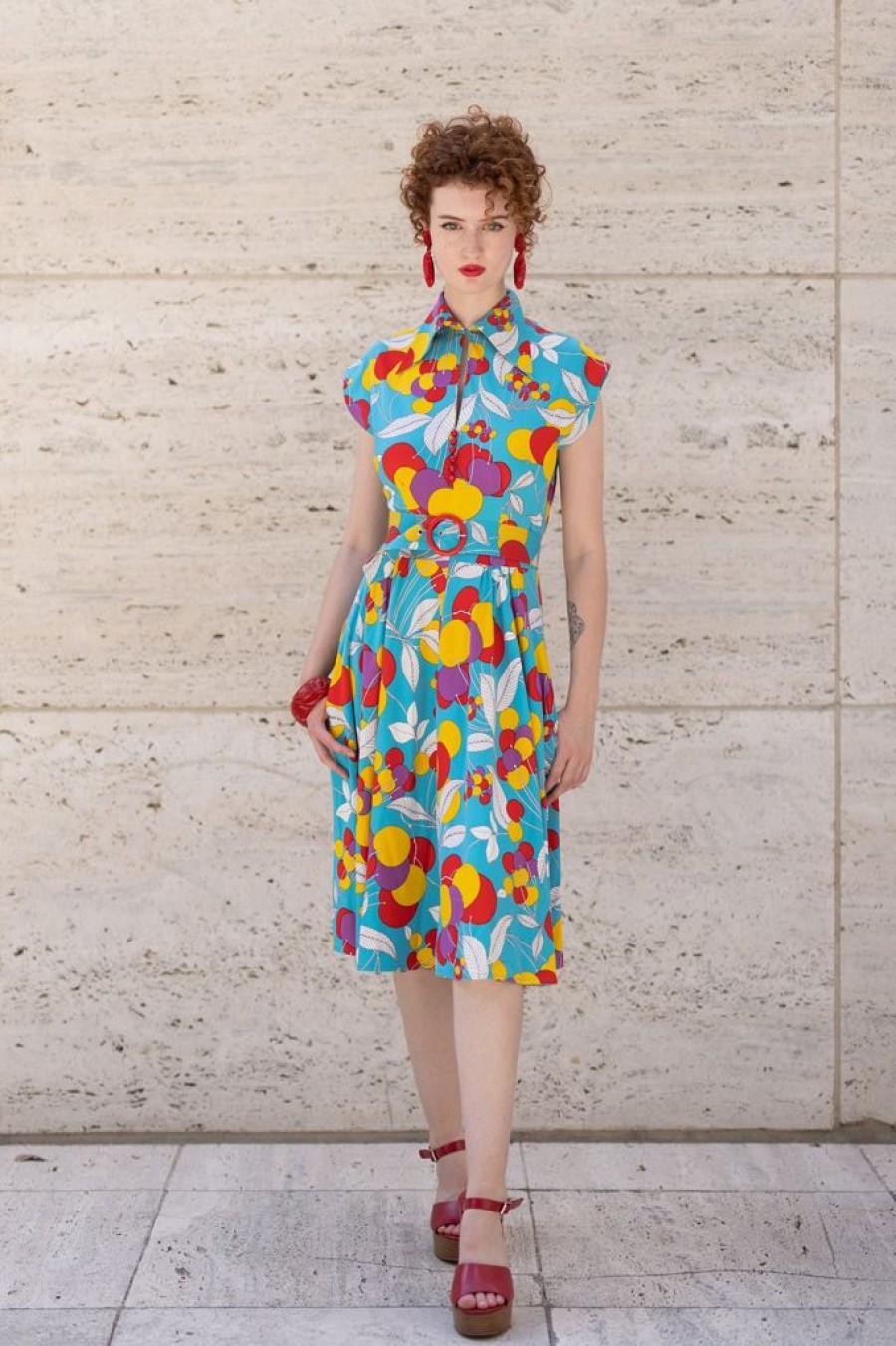 Wholesale Marie Collar Dress-Tutti Fruity