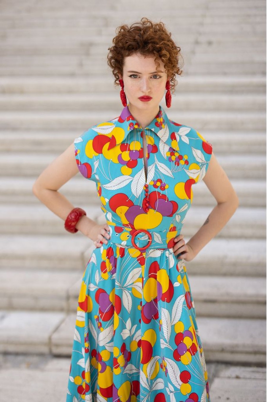 Wholesale Marie Collar Dress-Tutti Fruity