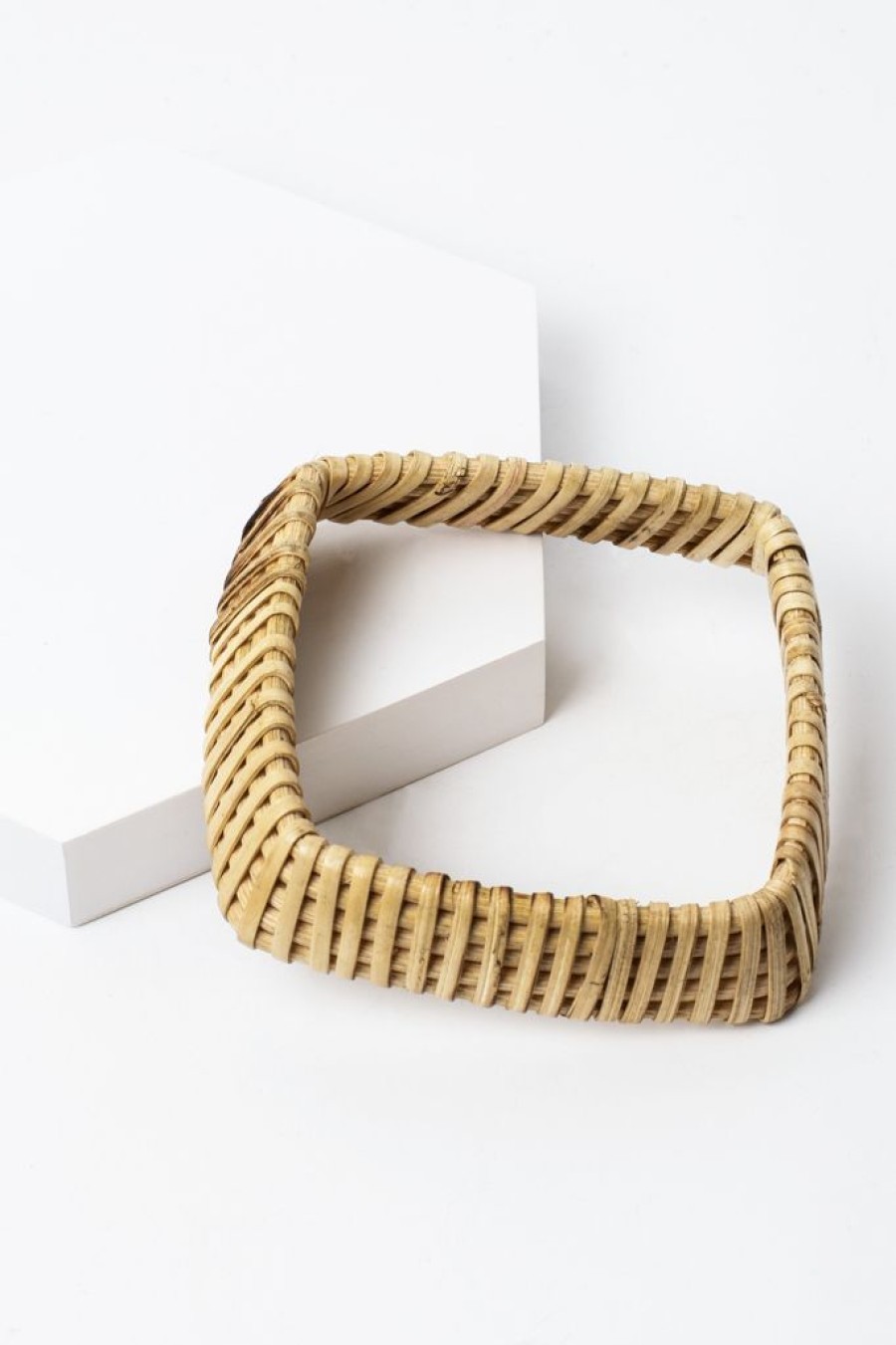 New Flared Square Rattan Bangle