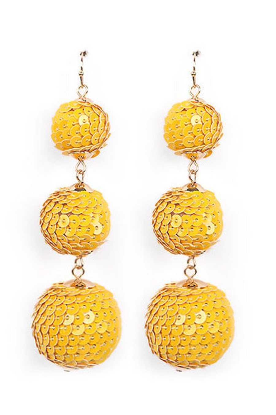 New Sequin 3 Ball Drop Earrings