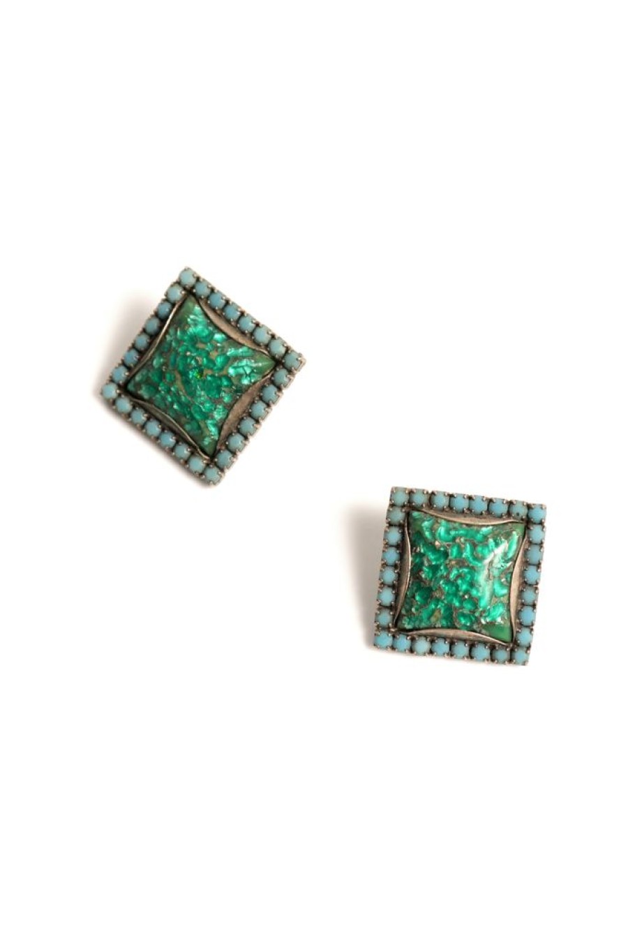 Online De Luxe Modernist Speckled Earring- Clean Turquoise