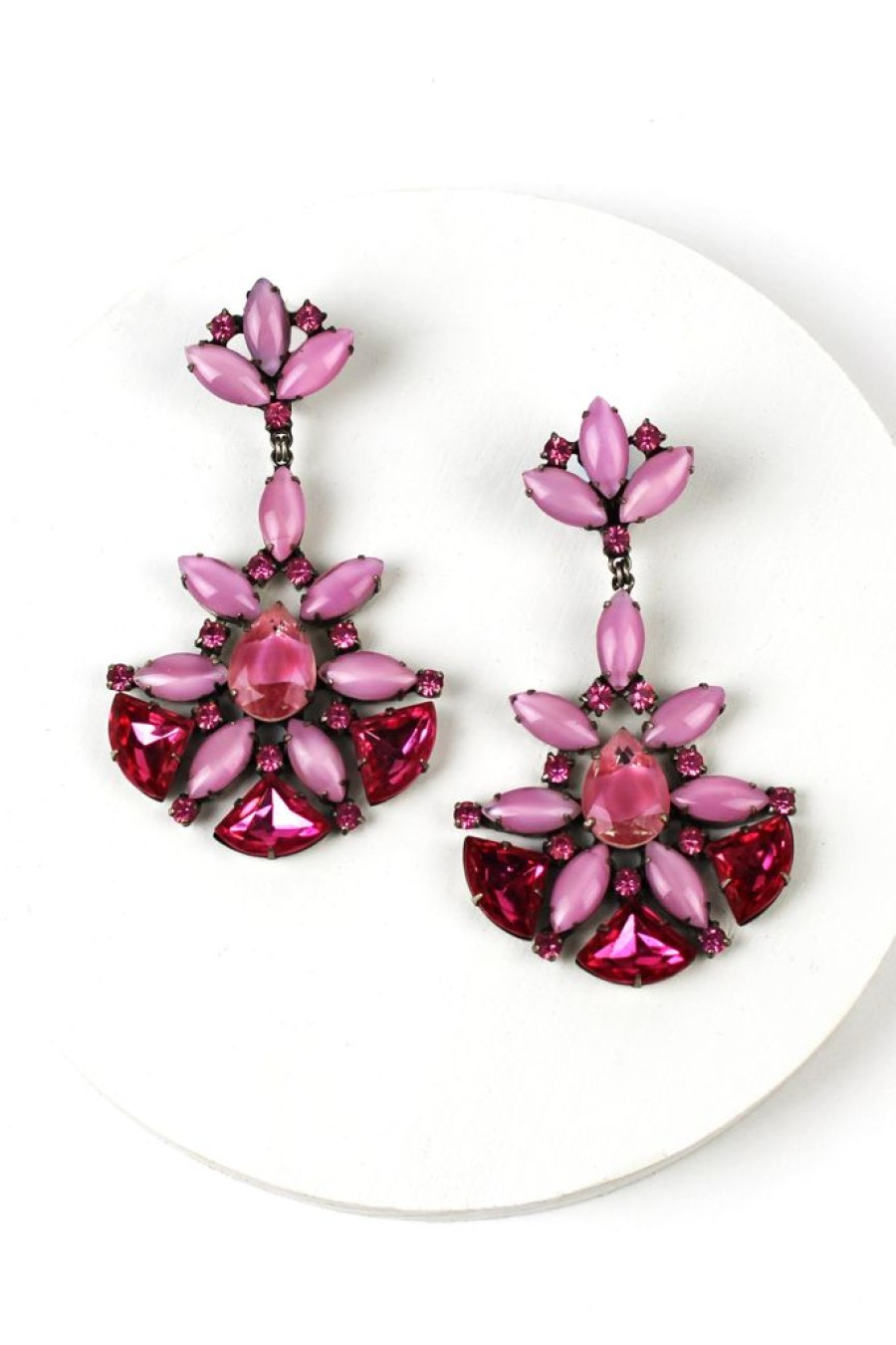 Hot De Luxe Pink Bardot Earrings