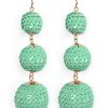 Online Sequin 3 Ball Drop Earrings