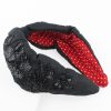 Hot Black Sequin And Beaded Floral Headband