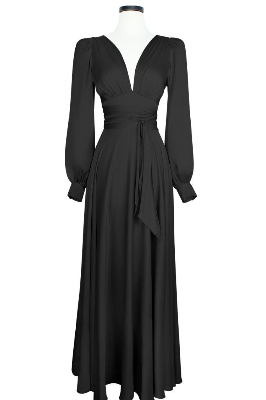 Online Gene Dress-Black Satin