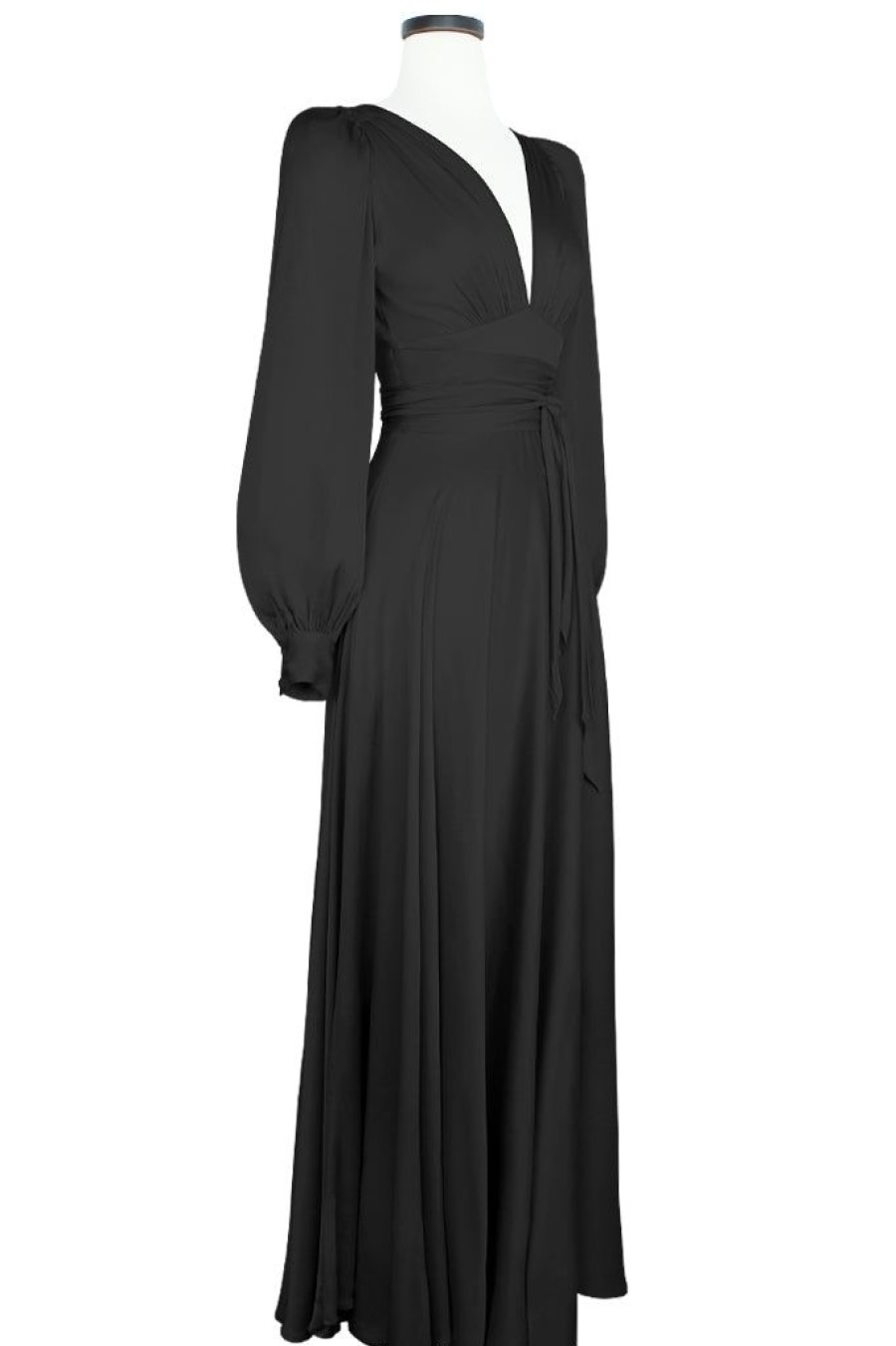 Online Gene Dress-Black Satin