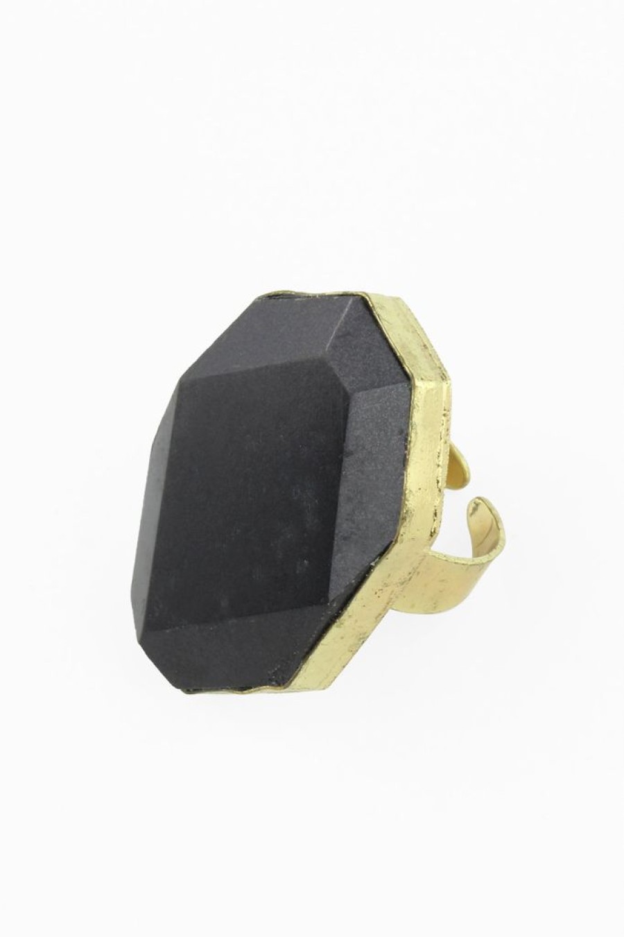 Wholesale Faceted Black Stone Ring