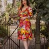 Hot Tie Sleeve 40S Dress-Flower Power