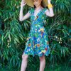 New Sandra Dress-Jungle Parrots