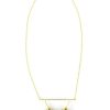 Online Triple Clear Crystal And Gold Bar Necklace